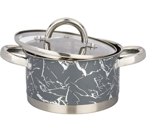 Кастрюля Agness FANTASY со стеклянной крышкой, нержавеющая сталь, 4,6 л 22x12 см 916-313