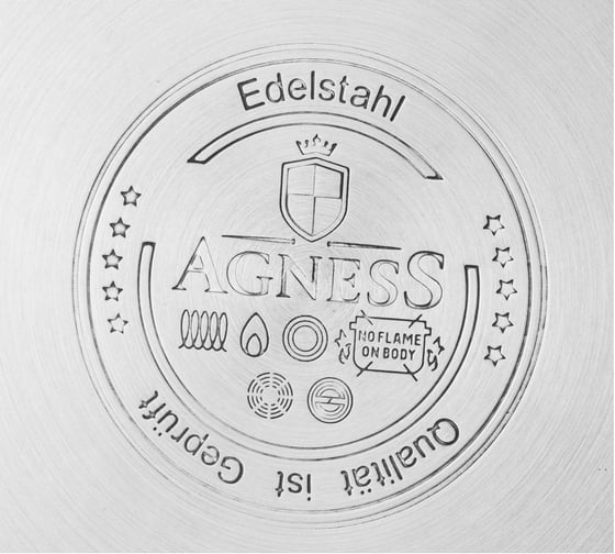 Кастрюля Agness CRAFT COLLECTION со стеклянной крышкой, нержавеющая сталь, 5,7 л 24x13 см 914-126