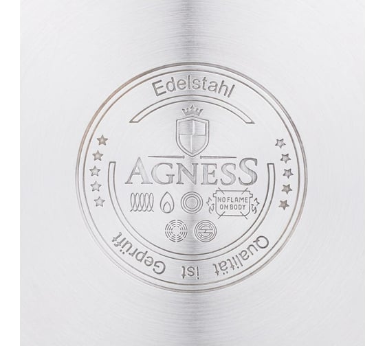 Кастрюля Agness со стеклянной крышкой, нержавеющая сталь 1,8 л 16x9,5 см 937-325