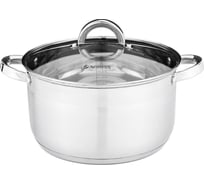 Кастрюля Agness CLASSIC со стеклянной крышкой 5,6 л, 24x13,5 см 914-224