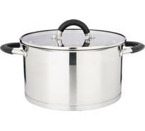 Кастрюля Agness MIDNIGHT со стеклянной крышкой, нержавеющая сталь, 6 л 24x13,5 см 937-304