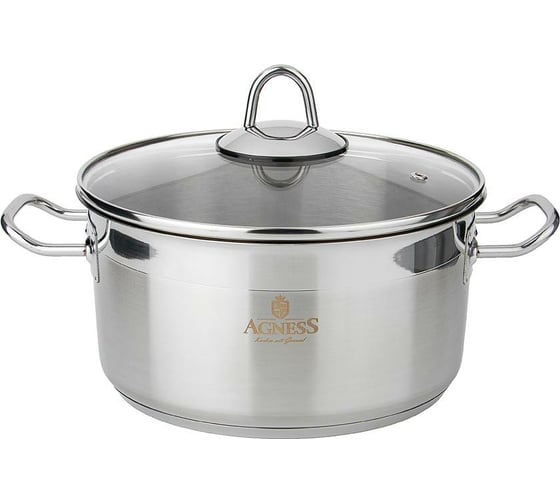Кастрюля Agness PROFESSIONAL высококачественная нержавеющая сталь 18/ 10, 20x10 см 3,2 л 936-302 1