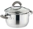 Кастрюля Agness PROFI HOME со стеклянной крышкой, 3 л 20x11.5 см цвет ручек кофейный 914-212 1