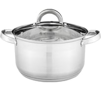 Кастрюля Agness CLASSIC со стеклянной крышкой 3,1 л, 20x11,5 см 914-222