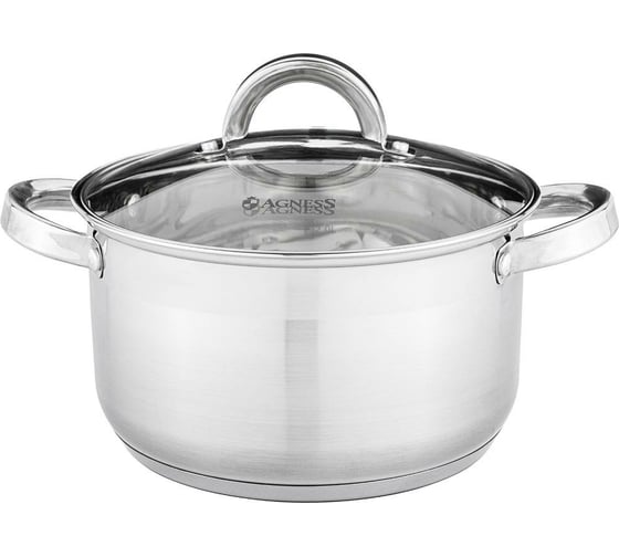 Кастрюля Agness CLASSIC со стеклянной крышкой 3,1 л, 20x11,5 см 914-222 1