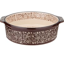 Блюдо для запекания и выпечки Agness круглое 28x25.5x8.5 см коричневое 777-058