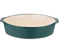 Блюдо для запекания и выпечки Agness овальное 32.5x22x8 см зеленое без декора 777-060