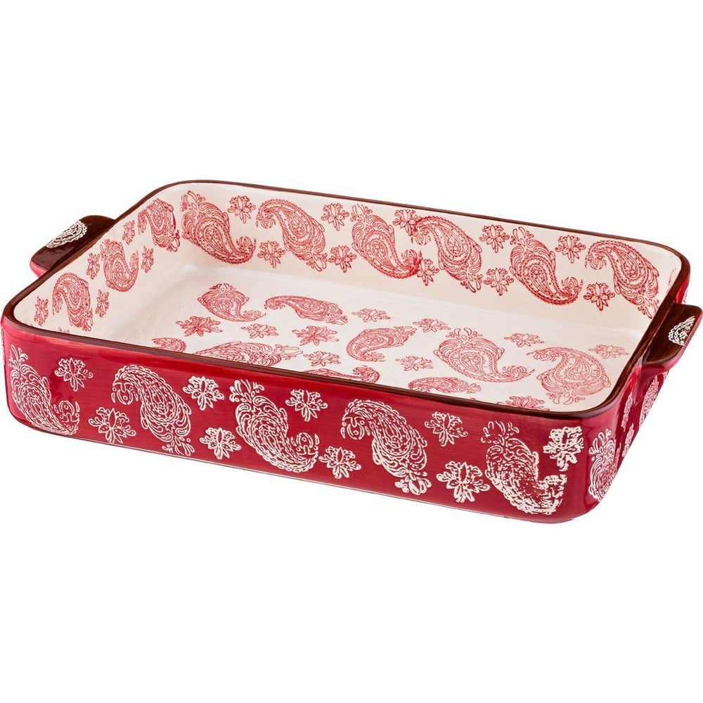 Блюдо для запекания и выпечки Agness прямоугольное 35x24x6 см красное ...