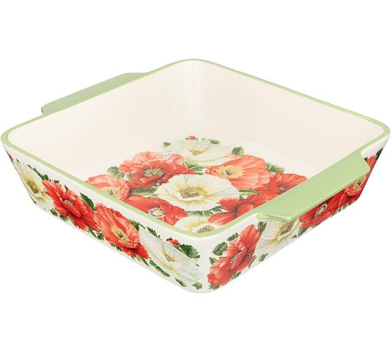 Блюдо для запекания Agness Маки квадратное 29.5x25x7 см 536-269