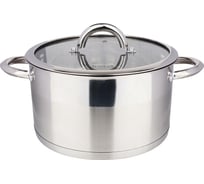 Кастрюля Agness со стеклянной крышкой, нержавеющая сталь 6 л 24x13,5 см 937-329