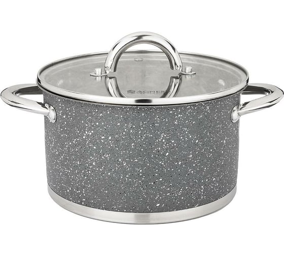 Кастрюля Agness МОНБЛАН со стеклянной крышкой, нержавеющая сталь, 3,5 л 20x11,5 см 937-312