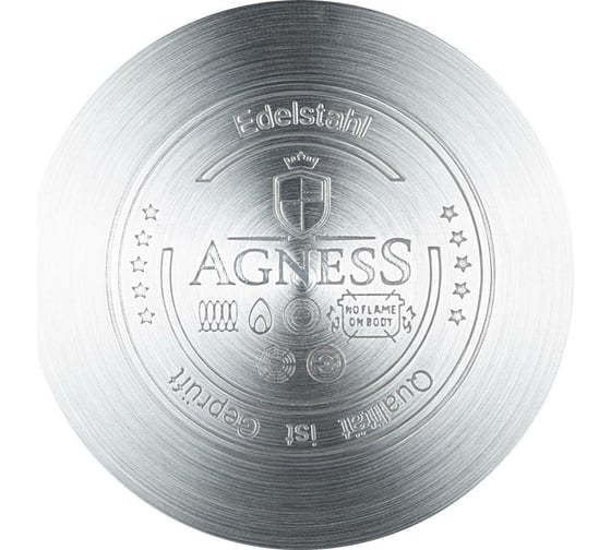 Кастрюля Agness CLASSIC со стеклянной крышкой 1,6 л, 16x9,5 см 914-220