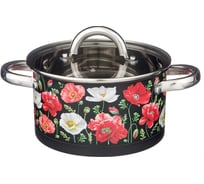 Кастрюля Agness МАКИ со стеклянной крышкой, нержавеющая сталь, 3,5 л 20x11 см 916-307