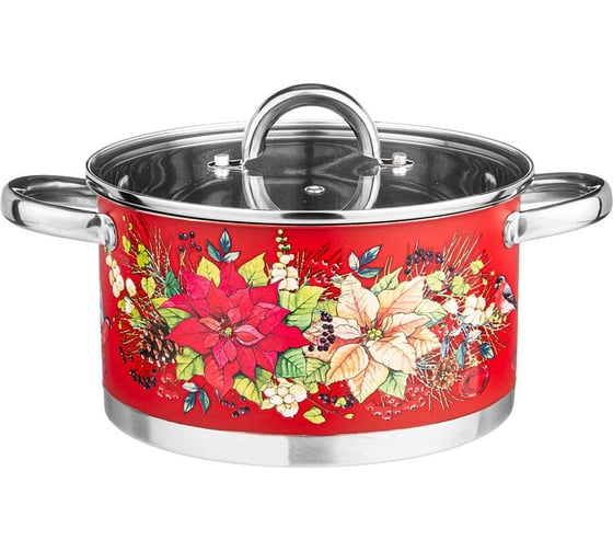Кастрюля Agness ТОРЖЕСТВО со стеклянной крышкой, нержавеющая сталь, 3,5 л 20x11 см 916-320