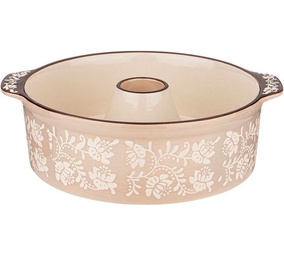 Форма для выпечки Agness круглая 28x24x8 см бежевая 777-054 1