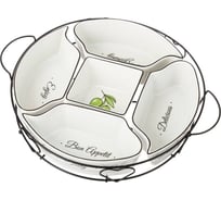 Менажница Agness BON APPETIT на металлической подставке, 27.5х5 см 792-096