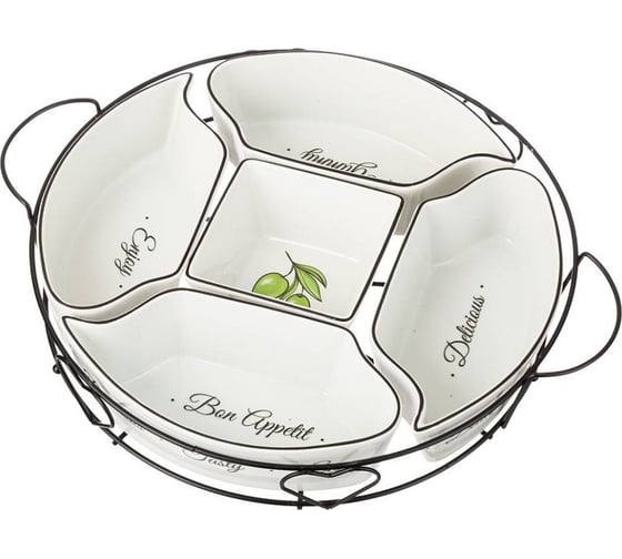 Менажница Agness BON APPETIT на металлической подставке, 27.5х5 см 792-096