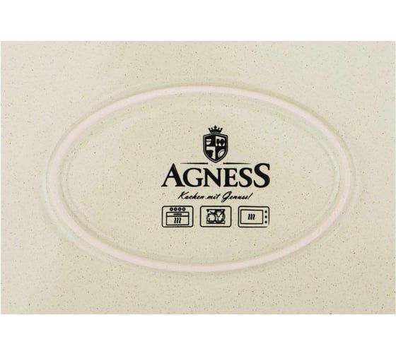 Форма для запекания Agness MODERN KITCHEN утятница овальная бежевая 5 л 39x24x18 см 777-097