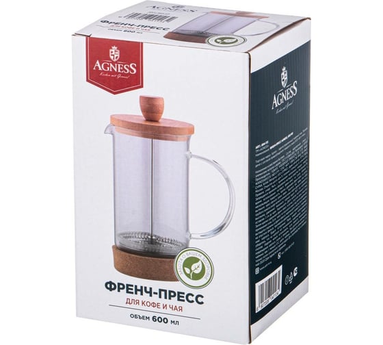Френч-пресс Agness NATIVE 600 мл 894-113