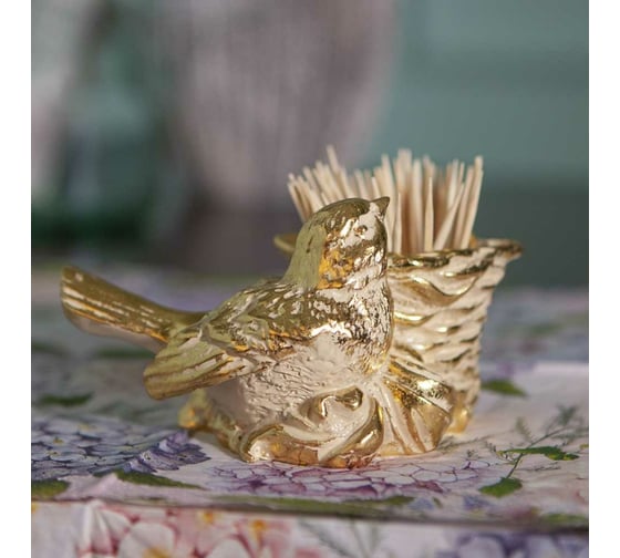 Держатель для зубочисток BOGACHO Птичка Терра кремового цвет 72025/кремовый 1