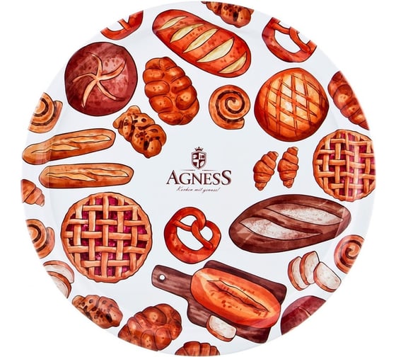Сервировочный поднос Agness СЛАДКАЯ ЖИЗНЬ диаметр 40 см, высота 2 см 913-144