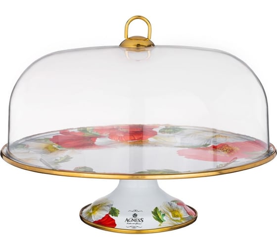 Тортовница Agness МАКИ с крышкой, диаметр 30 см 950-478 1