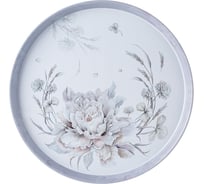 Сервировочный поднос Agness белый, цветок, 33х2.1 см 898-067