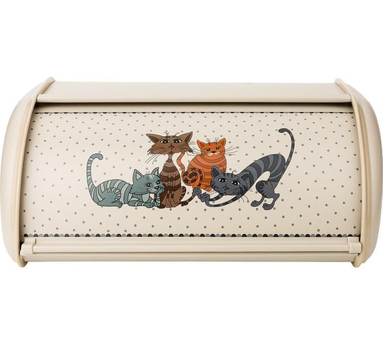 Хлебница Agness Озорные Коты металлическая 35.5x23x14.5 см 938-050