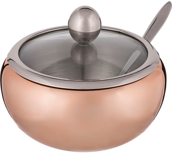 Сахарница Agness ROSSO с ложкой, 460 мл, диаметр 11 см, высота 10 см 912-023