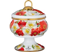 Эмалированная сахарница Agness МАКИ на ножке, 0.85 л 950-476