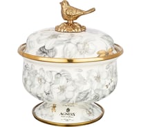 Эмалированная сахарница Agness ЯБЛОНЕВЫЙ САД 650 мл, 12x9.5 см 950-543