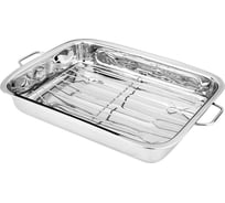 Противень Agness нержавеющая сталь, с решеткой, 36.5х27х5.5 см 880-156