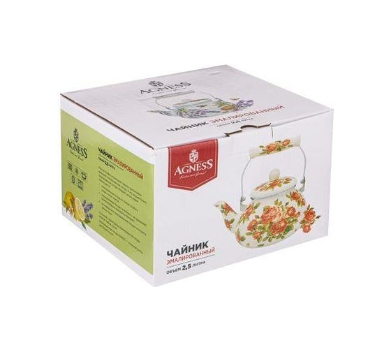Эмалированный чайник Agness Корейская Роза 2.5 л 934-396