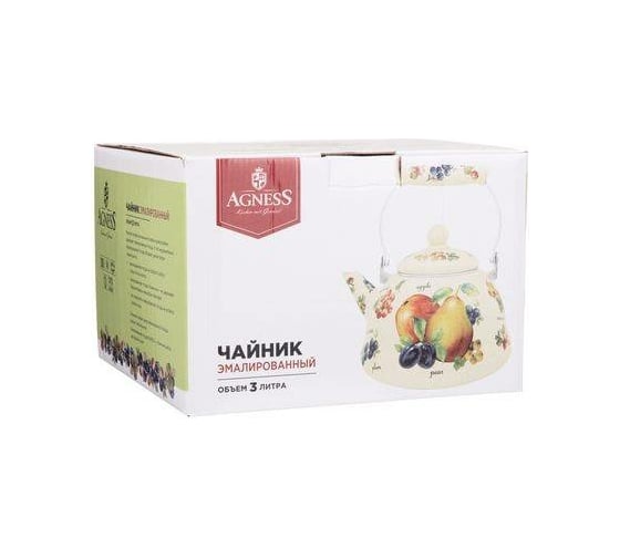 Эмалированный чайник Agness Фрукты 3 л 934-427