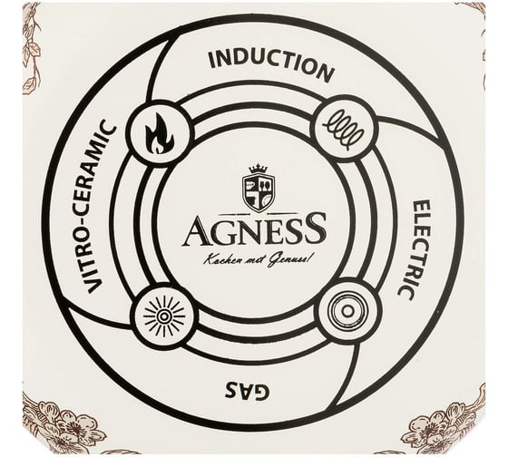 Эмалированный чайник Agness Royal Garden 2.2 л для индукционных плит 950-078