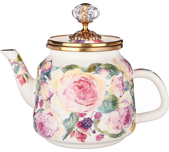 Эмалированный чайник Agness Винтаж 1 л высота 17 см 950-027 1
