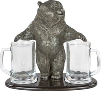 Набор бокалов для пива BOGACHO Барлей 3 серебристого цвета 52021/серебристый