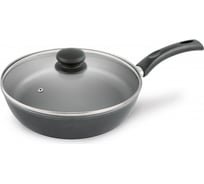 Сковорода Нева Традиционная металл, литая со стеклянной крышкой, 24 см 7724