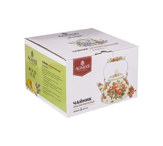 Эмалированный чайник Agness Корейская Роза 3 л 934-397