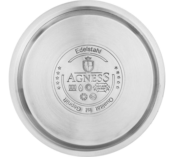 Чайник Agness Vulcano со свистком, 3 л с индукционным капсульным дном 907-077