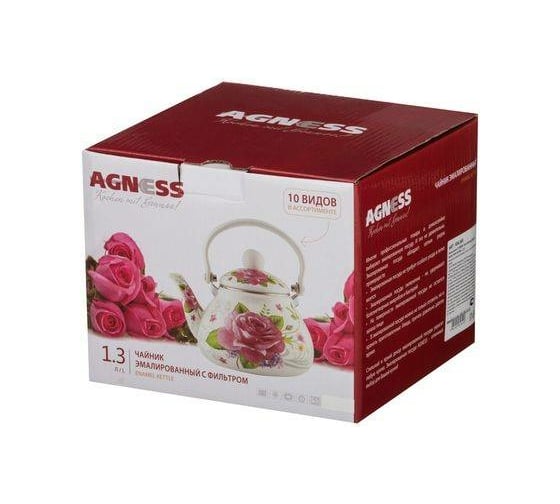 Эмалированный чайник Agness с фильтром из нержавеющей стали 1.3 л 934-346