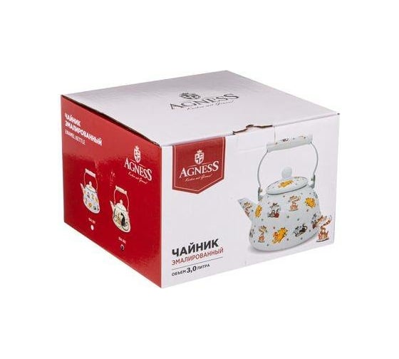Эмалированный чайник Agness парижские коты 3 л 934-392