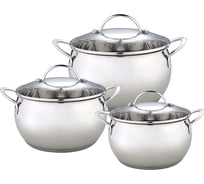 Набор посуды Webber BE-335/6 из нержавеющей стали 6 предметов 2 л, 2.8 л, 3.8 л Р1-00003849