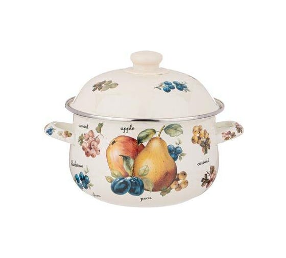 Эмалированная кастрюля Agness Фрукты с эмалированной крышкой 1.5 л 16x10 см 934-555