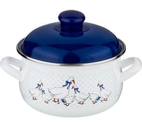 Эмалированная кастрюля Agness Гуси 1.7 л диаметр 16 см высота 10 см 951-030