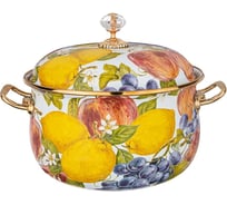 Эмалированная кастрюля Agness Фландрия с крышкой, 7.5 л, диаметр 26 см 950-436
