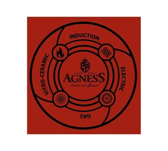 Эмалированная кастрюля Agness Кармен со стеклянной крышкой, 3 л, диаметр 18 см 915-111