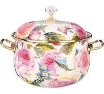 Эмалированная кастрюля Agness Винтаж с крышкой, 4.8 л, диаметр 22 см 950-024