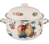 Эмалированная кастрюля Agness Фрукты с эмалированной крышкой 3.6 л 22x13 см 934-558