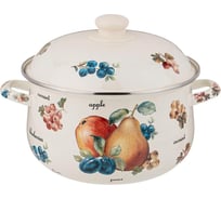 Эмалированная кастрюля Agness Фрукты с эмалированной крышкой 5 л 24x14 см 934-559